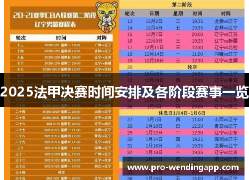 2025法甲决赛时间安排及各阶段赛事一览